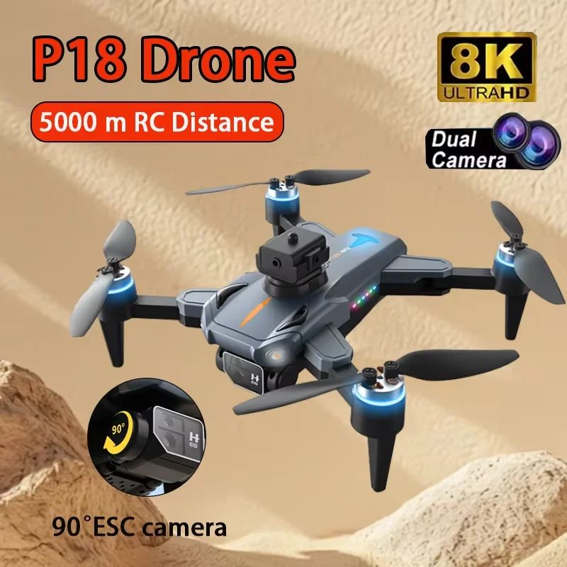 

P18 Photography Drone 8K 5G Dual Camera Aerial Photography 360°All-round obstacle avoidance UAV Helicopter Remote Control Toys