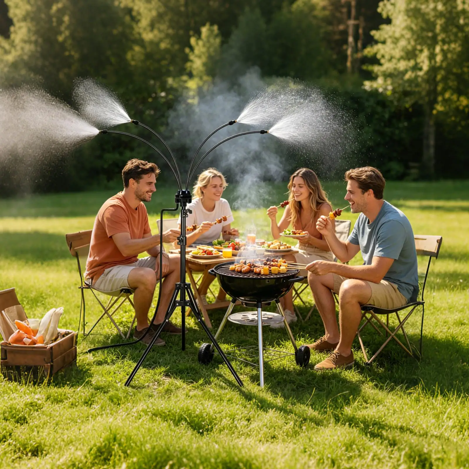 

Water Mister Outdoor Standing Portable Misting System Patio Misting System For Backyard Yard Garden Park Summer Spring Play
