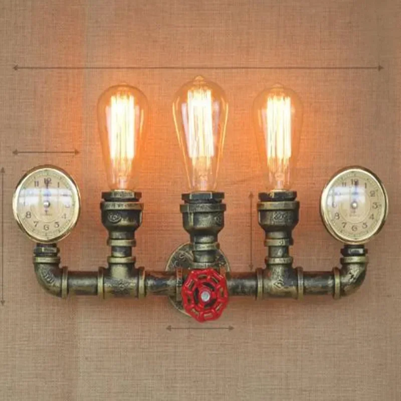 Tubo de água criativo lâmpada de parede do vintage luz led edison retro loft estilo industrial arandela luminárias arandela lampara pared