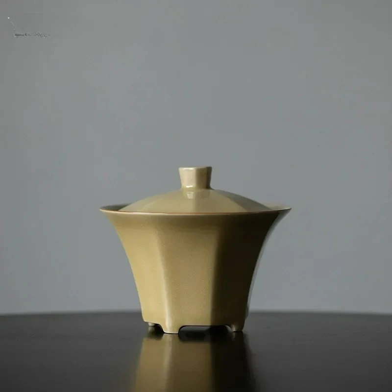 Ding Ware Huang Bafang Egg-Shell Porcelain Cover Teacup Single Ceramic Tea Set Tea Bowl High-End Kung Fu Tea Brewing Gaiwan