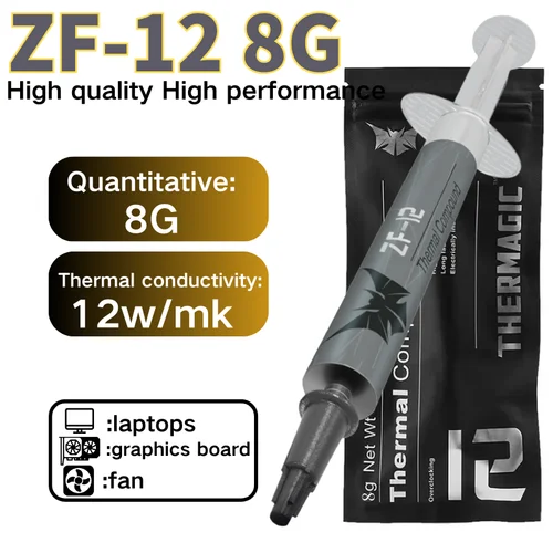Pasta térmica de cpu de alta calidad zf 12w procesador de pastas térmicas zf-12 pasta de grasa térmica pasta de yeso de silicona pasta termica