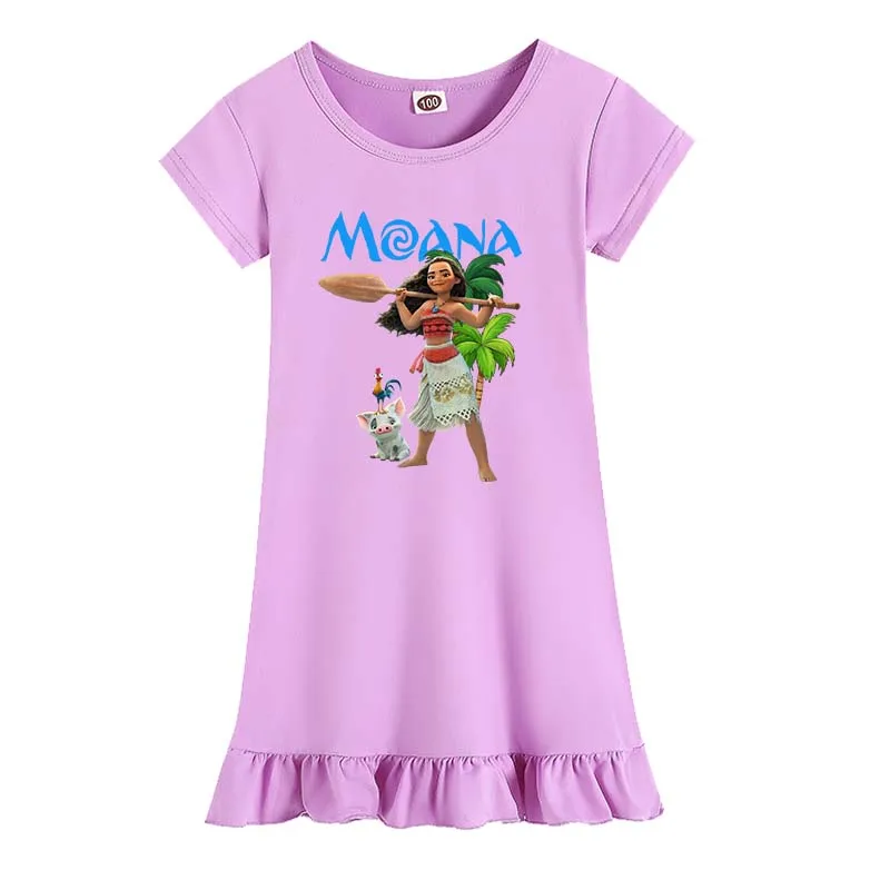 Girls Dress Summer Moana Vaiana Trolls Anime Dresses Sleepwear Princess Birthday Party Costume Baby pajamas Cute Halloween Dress