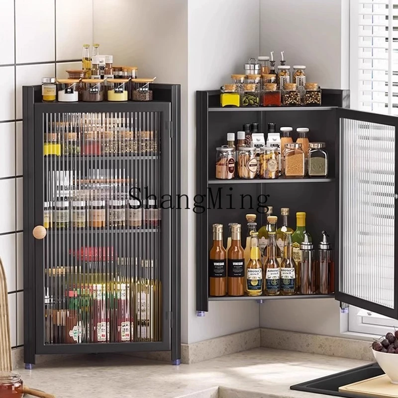 

LXY kitchen rack with door triangular seasoning rack dust locker