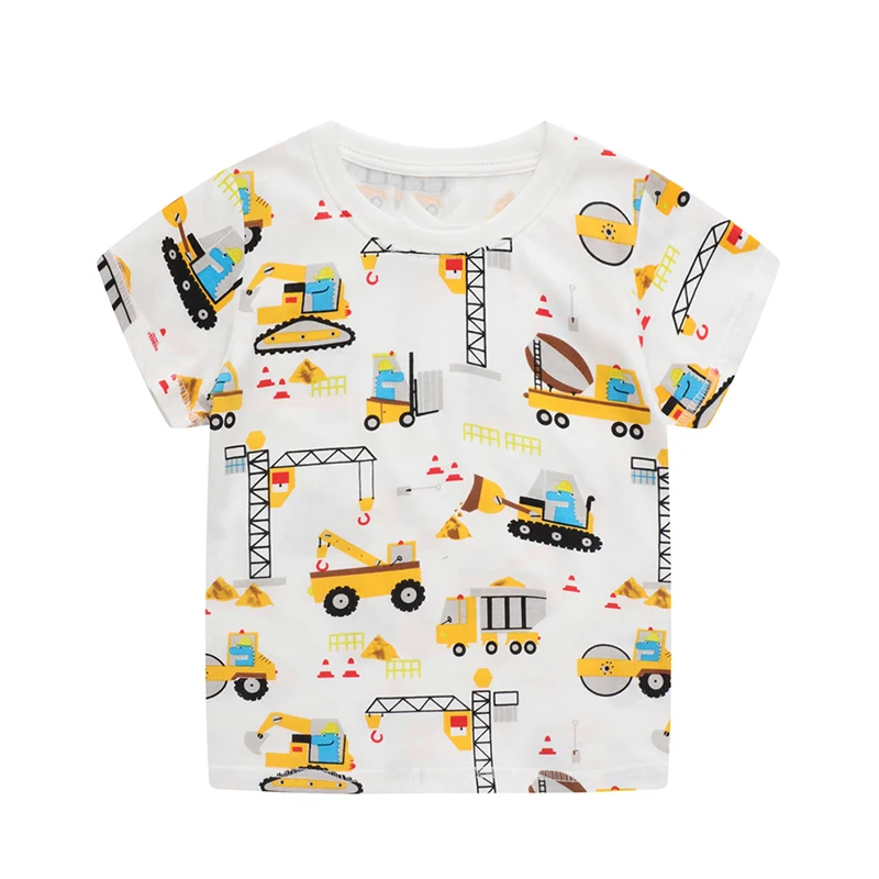 Little maven Summer Clothes for New Year 2024 Baby Boys Lovely Truck T-Shirt Cotton Tops for Kids 2-7 years