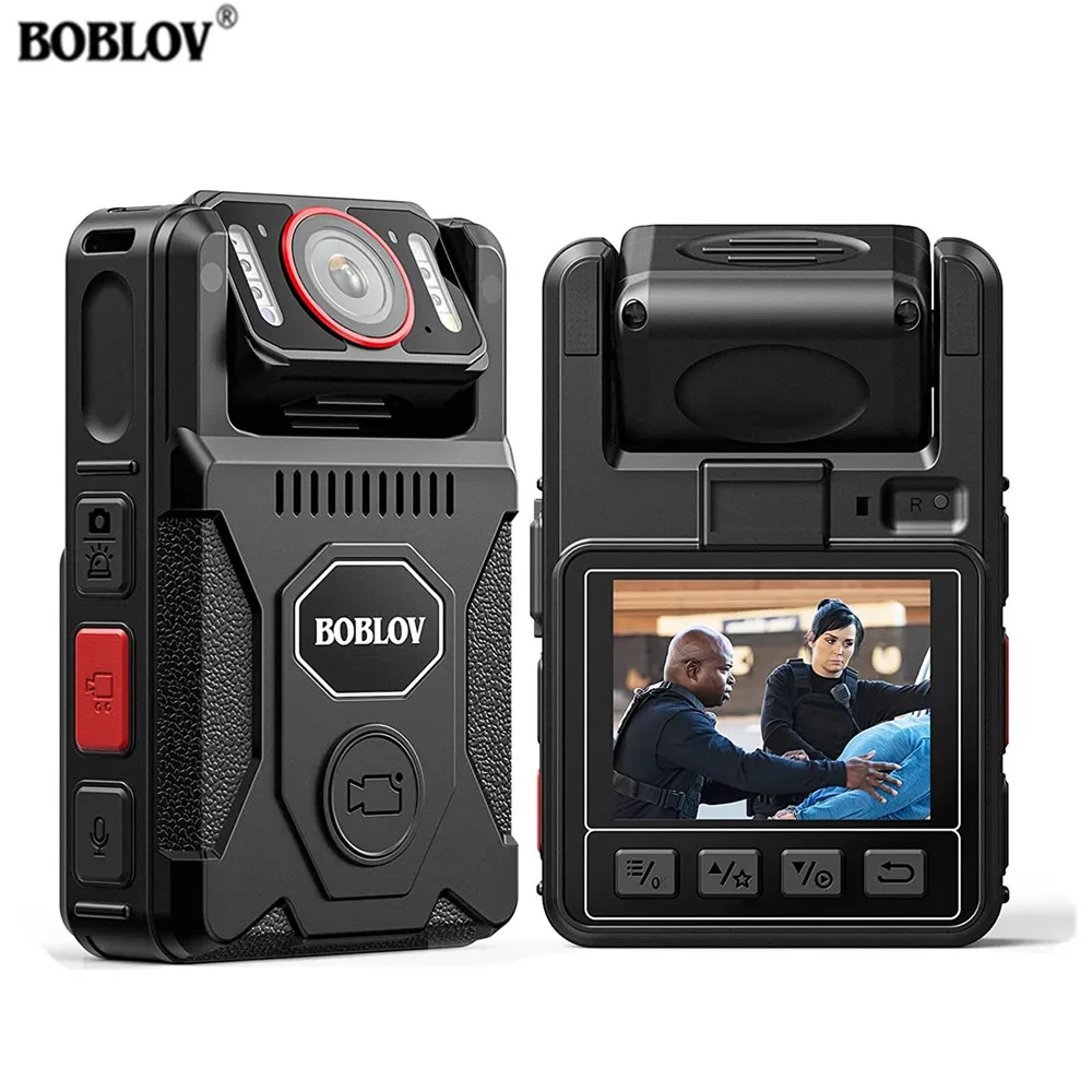 BOBLOV M7 Pro 4K GPS Body Camera 256GB Video Recorder 180° Rotate Lens Mounted Camera 4000mAh Battery 15 Hours Recording Bodycam