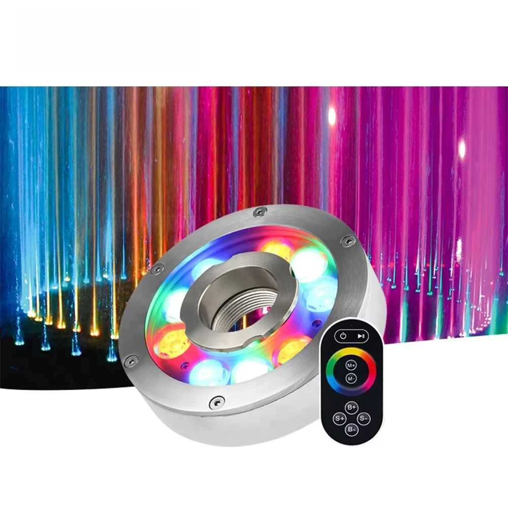 IP68 Waterproof Stainless Steel RGB DMX Music Dance Jet Light Emitting Diode Swimming Pool Fountain Underwater Light