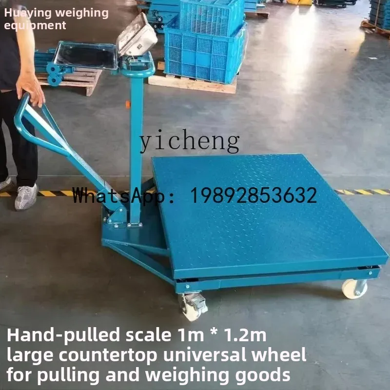 

A1 Weighing Apparatus Commercial 1000kg Movable Weighing Electronic Scale Industrial Small Floor Scale with Roller