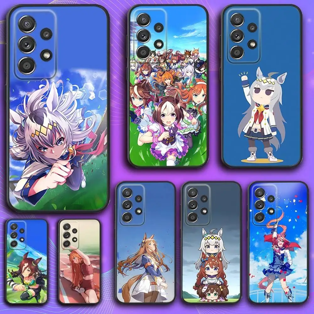

Pretty Derby Uma Musume Phone Case For Samsung S 25,24,23,22,30,21,10,9,Ultra,Plus,Lite,FE,4,5 G Soft Black Case