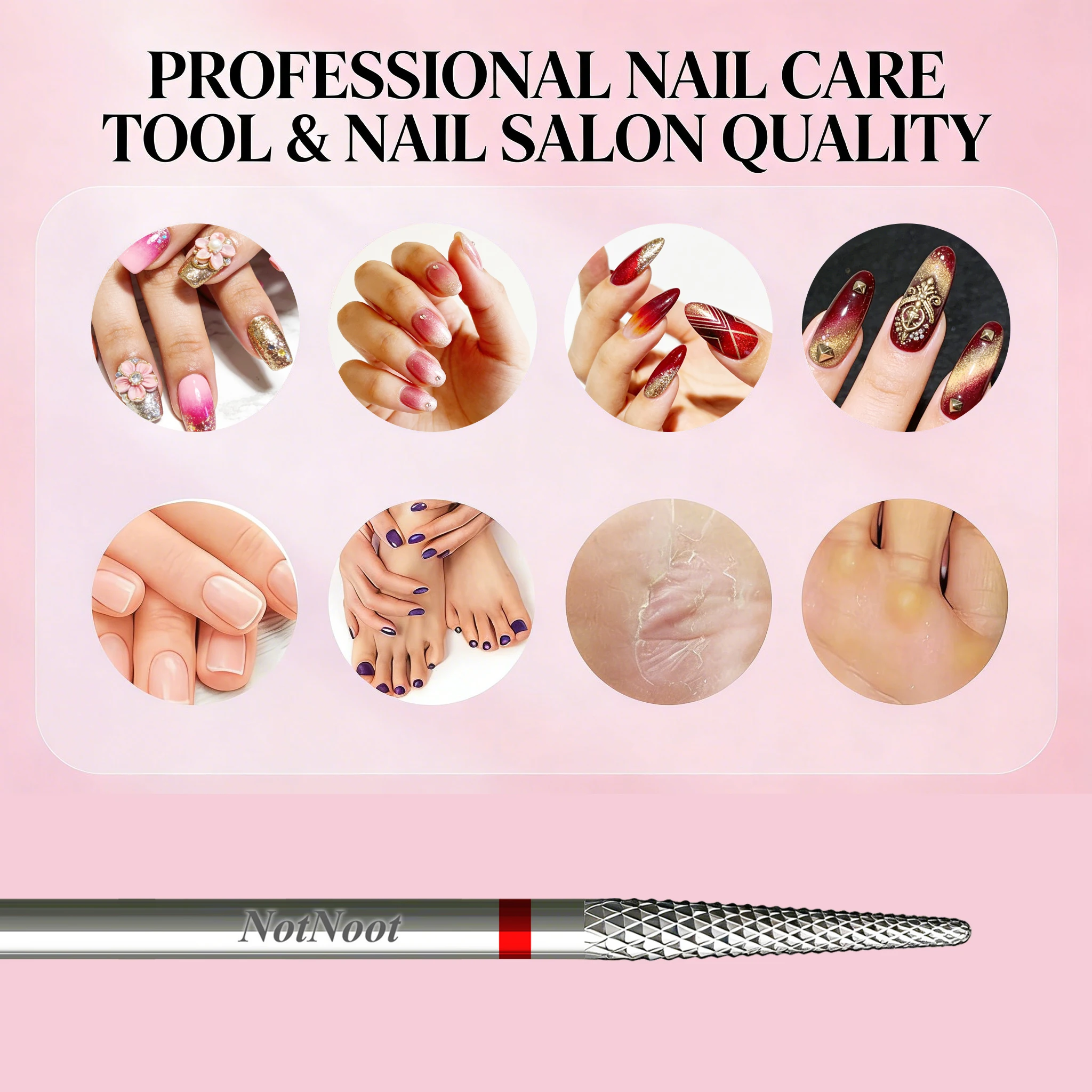 NotNoot 1 Stück Sicherheits-Nagelreiniger Nagelbohrer Hartmetall Silber 3/32 Zoll Nagelgel-Nagelhautentferner Bohrer für Nagelpflege – Detail 6