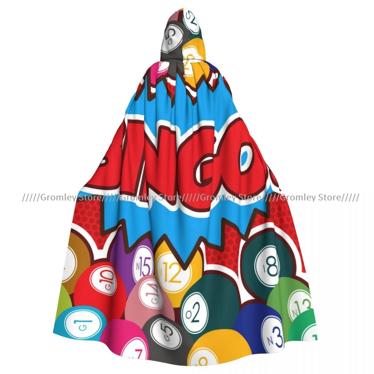 Bingo Game Background Witch Cloak Hooded Cosplay Costume Halloween Adult Long Party Cape