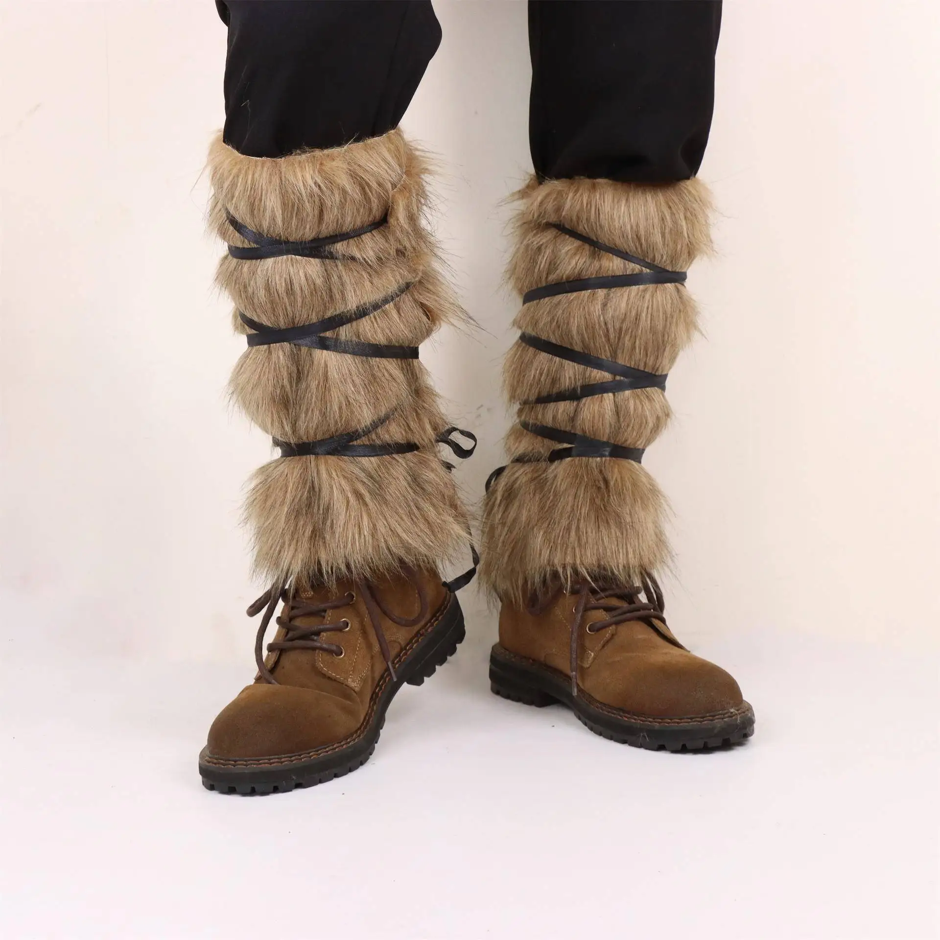 

Winter Viking Sleeve And Foot Cover Set Artificial Fur Fashionable Ladies' Ethnic Costume Stage Performance Clothing