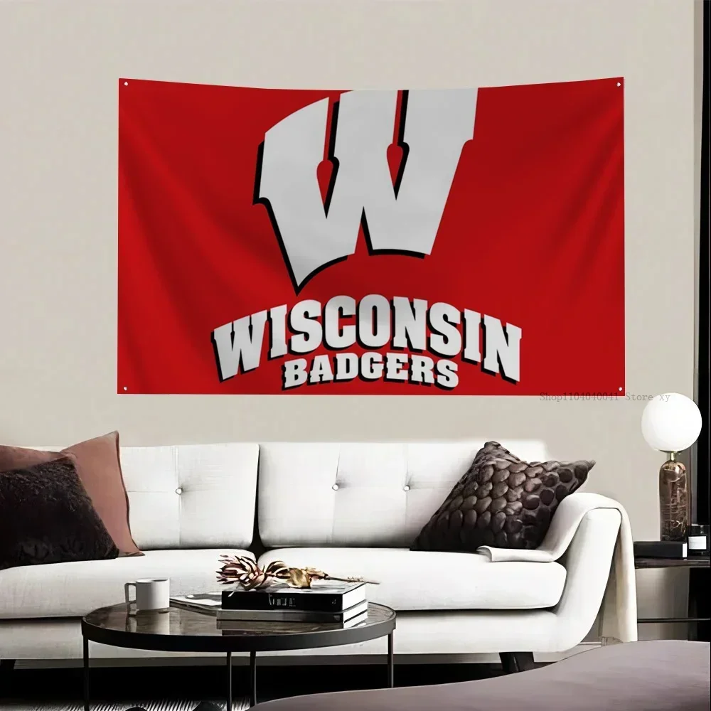 1pc Wisconsin Flag Flags And Banners Four Hole Polyester Outdoor Decor Room Aesthetic