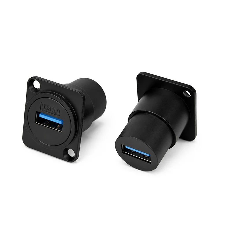 1PC D Type Panel Mount Coupler USB 3.0 Type C HDMI Female to Female Feedthrough Socket Adapter for AV Rack Cabinet Chassis Panel view 4