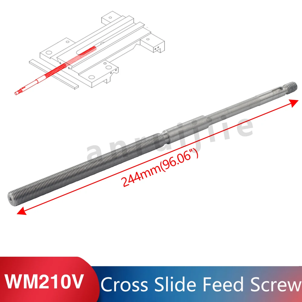 Lead Screw Cross Slide Feed Screw-Metric For WM210V-242 BHC210 HS210 JY210V CTC210 Lathe Spare Parts