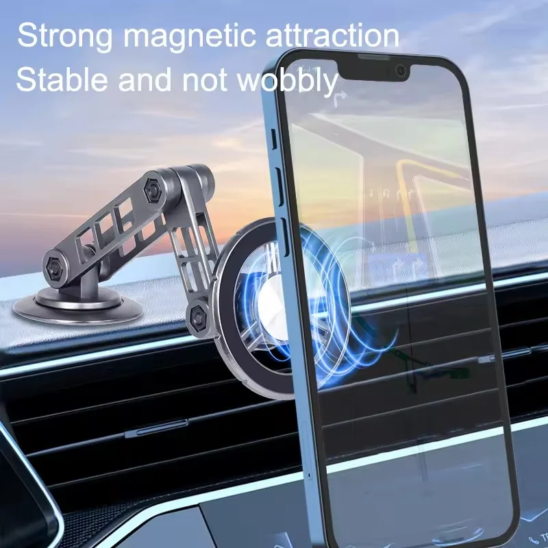 Auto-Magnethalterung, 360 Grad drehbarer, faltbarer Magnethalter aus Aluminiumlegierung, superstarke Magnethalterung – Detail 4