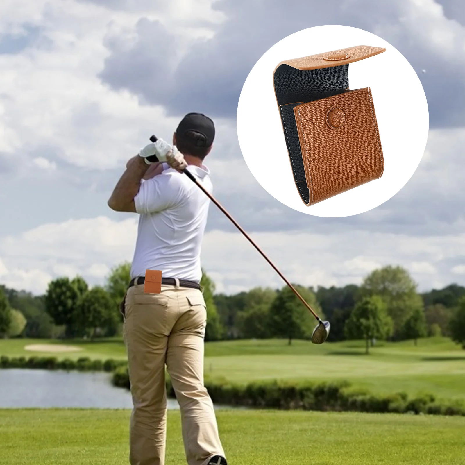 Golf Rangefinder Protective Case PU Material Lightweight Portable Storage Bag Shockproof Holder Range Finder Case