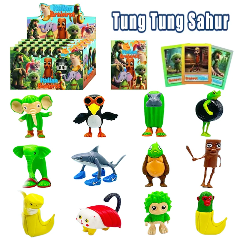 

Brainrot Tung Sahur Figure Blind Box Toy Tralalero Tralala Figures Bombardino Crocodilo Shimpanzini Bananini Model Children Gift