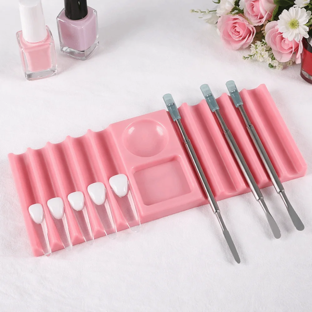 Multi-purpose Dual Form Holder 10-Compartment with Color Palette Nail Art Tools Holder Nail Extension Molds Holder