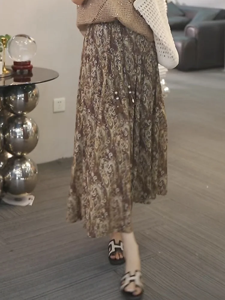 تنورة نسائية أنيقة بتصميم زهري - مراجعة Midi Skirt Floral وسعره