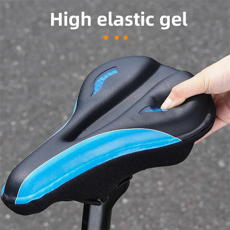 WEST BIKING GEL Bicycle Saddle Cover PU Leather Rainproof Shock-absorbing MTB Road Bike Seat Cushion Protective Cover Accessorie