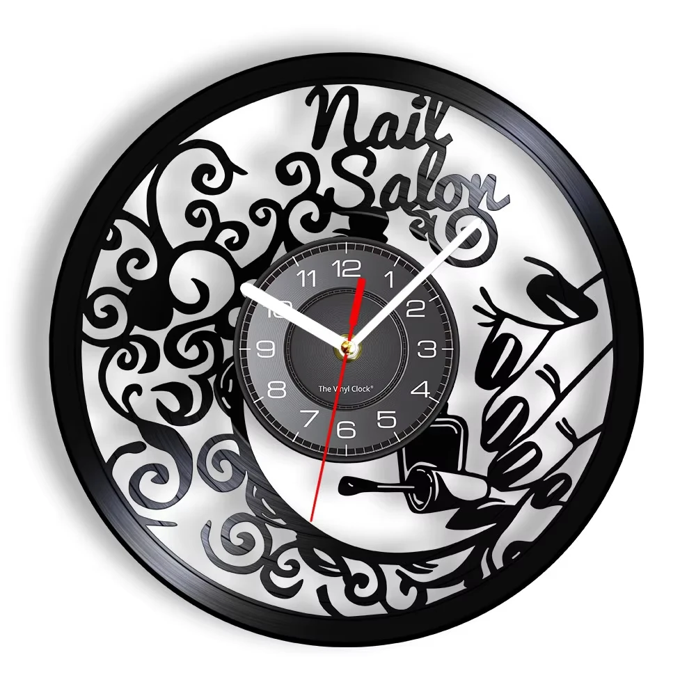 Vintage Nail Salon Wall Clock, 12 Inch Silent Quartz Clock for Home & Beauty Studio, Perfect Gift for Nail Tech