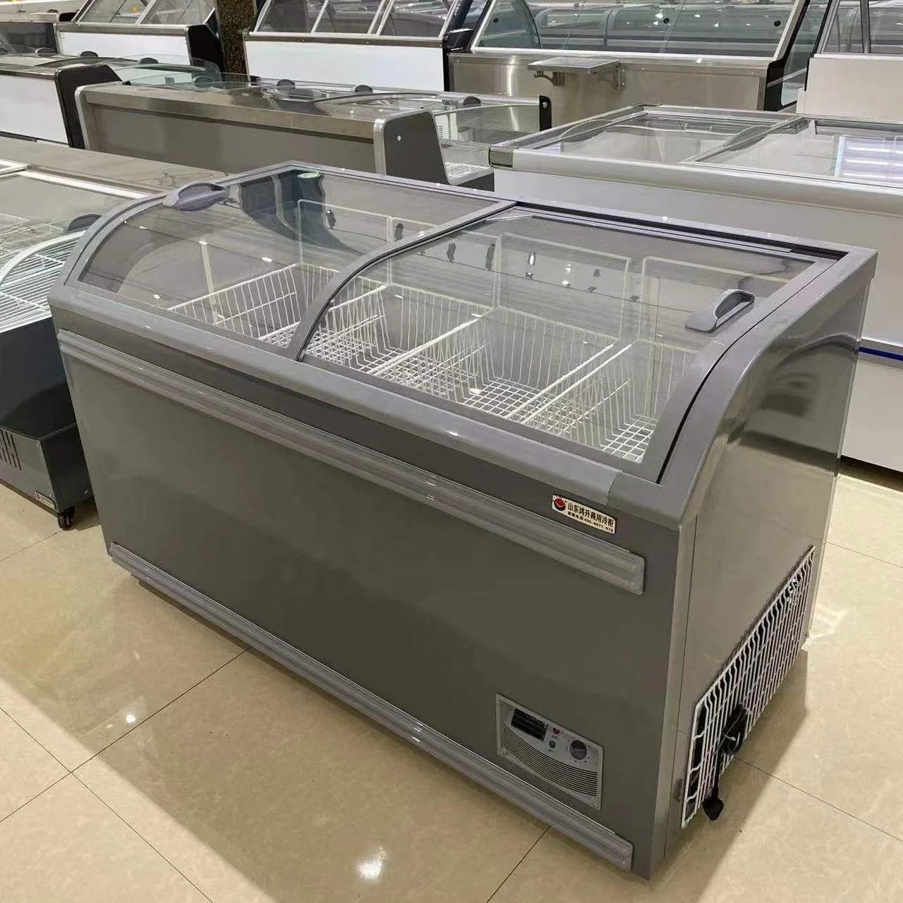 Supermarket Freezer Mall refrigerator Display showcase Freezing 0 to -18 degree Commercial deep chest freezer big capacity