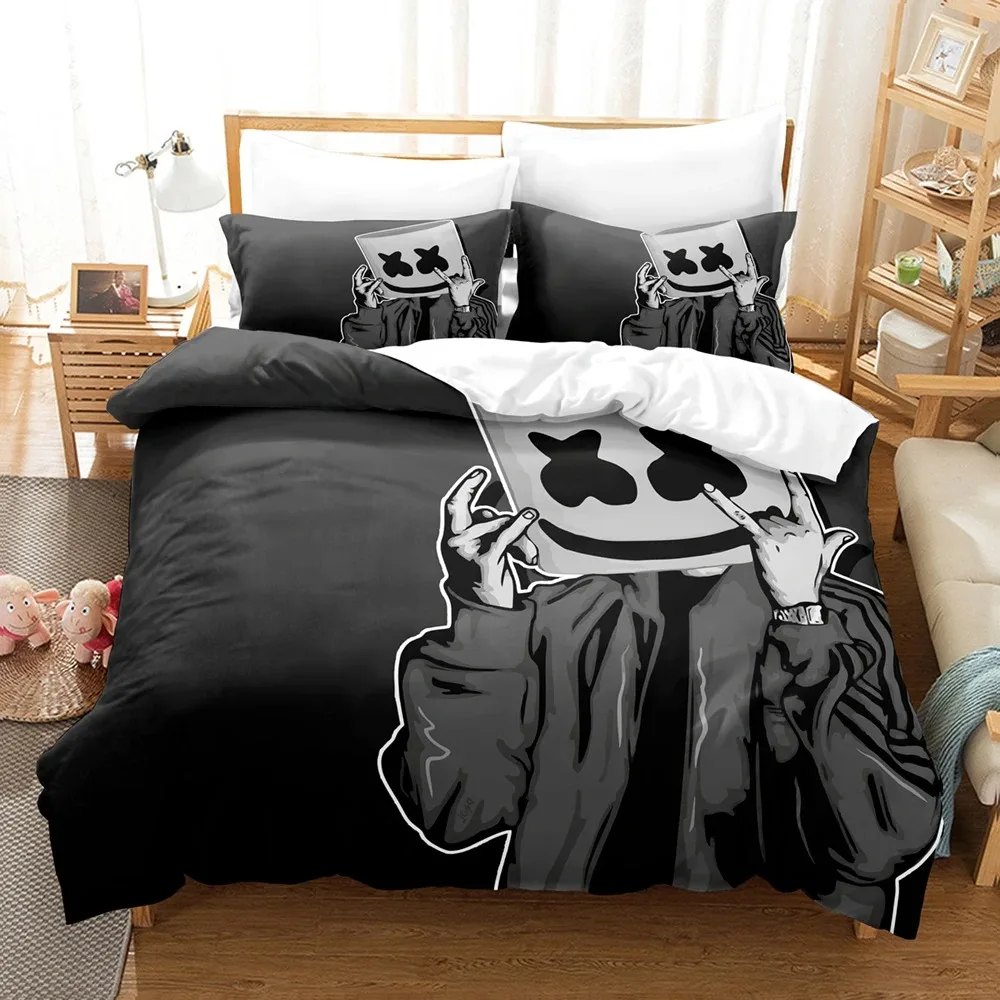 

DJ Marshmello Bedding Set Single Twin Full Queen King Size Hip Hop Bed Set Aldult Kid Bedroom Duvetcover Sets 3D Print 031