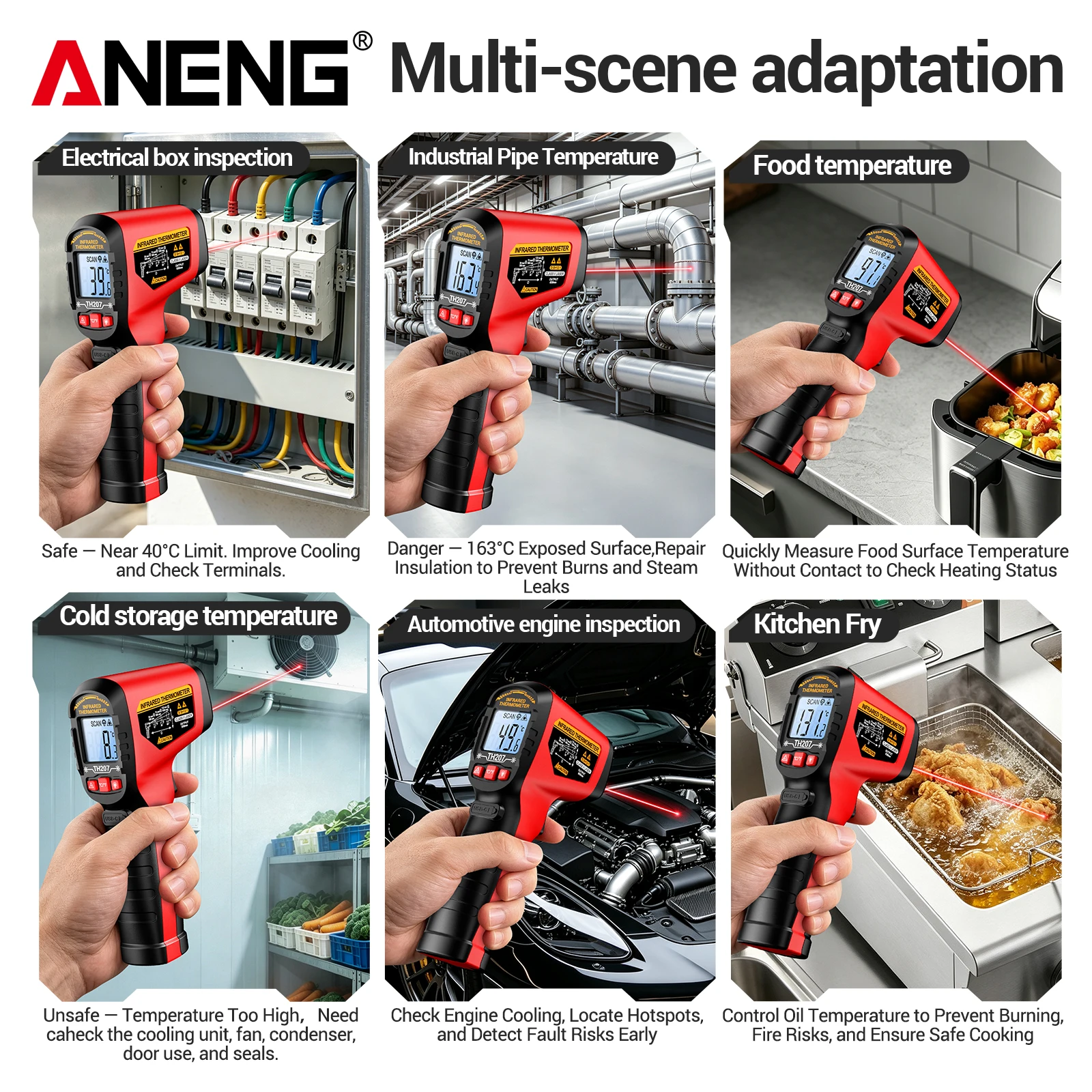 ANENG TH207 Termometer Digital - Industrial Laser Types ulasan dan harga