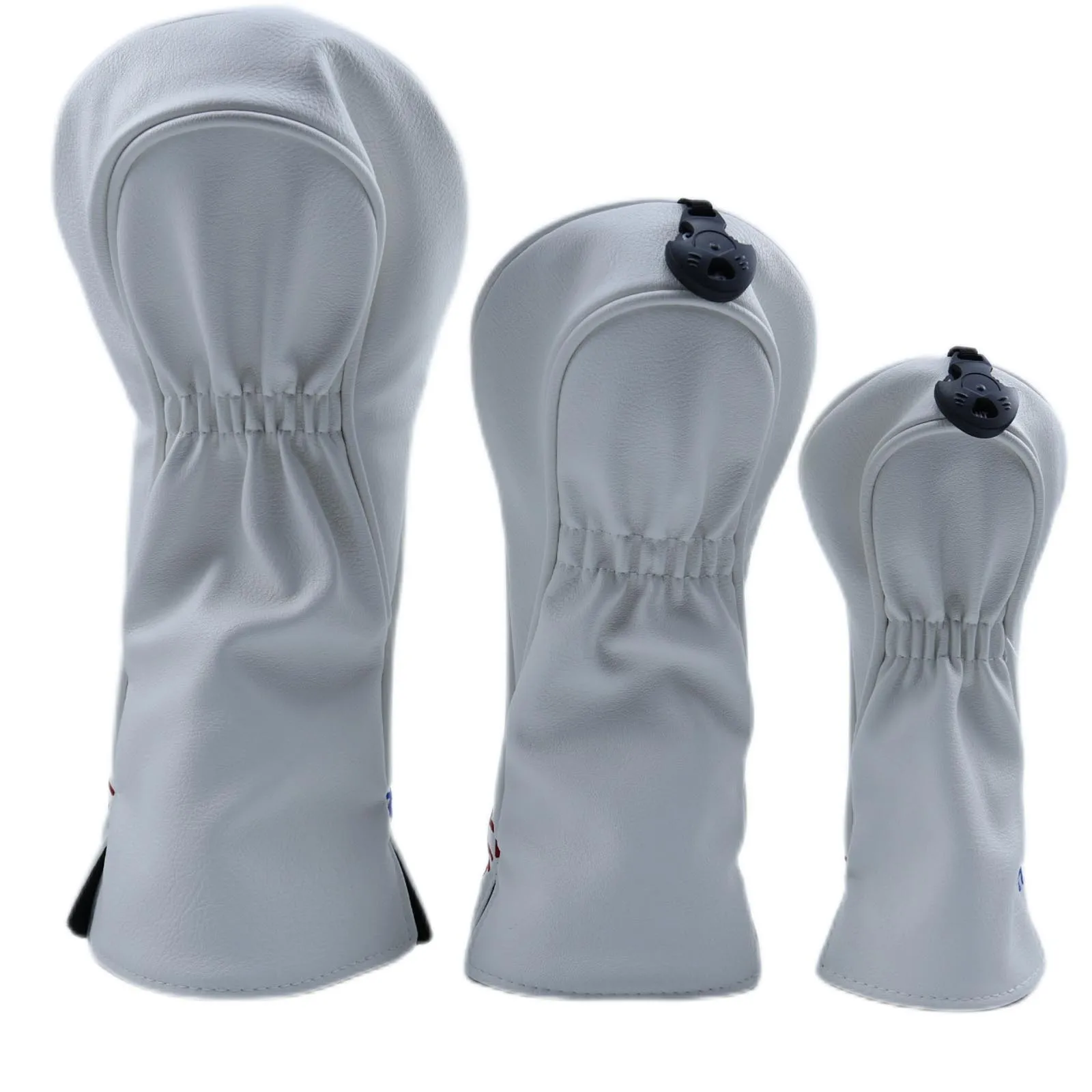 3Pcs/Set PU Leather Golf Club Head Covers Snowflake Embroidery Headcovers Golfer Supplies with Fleece Lining