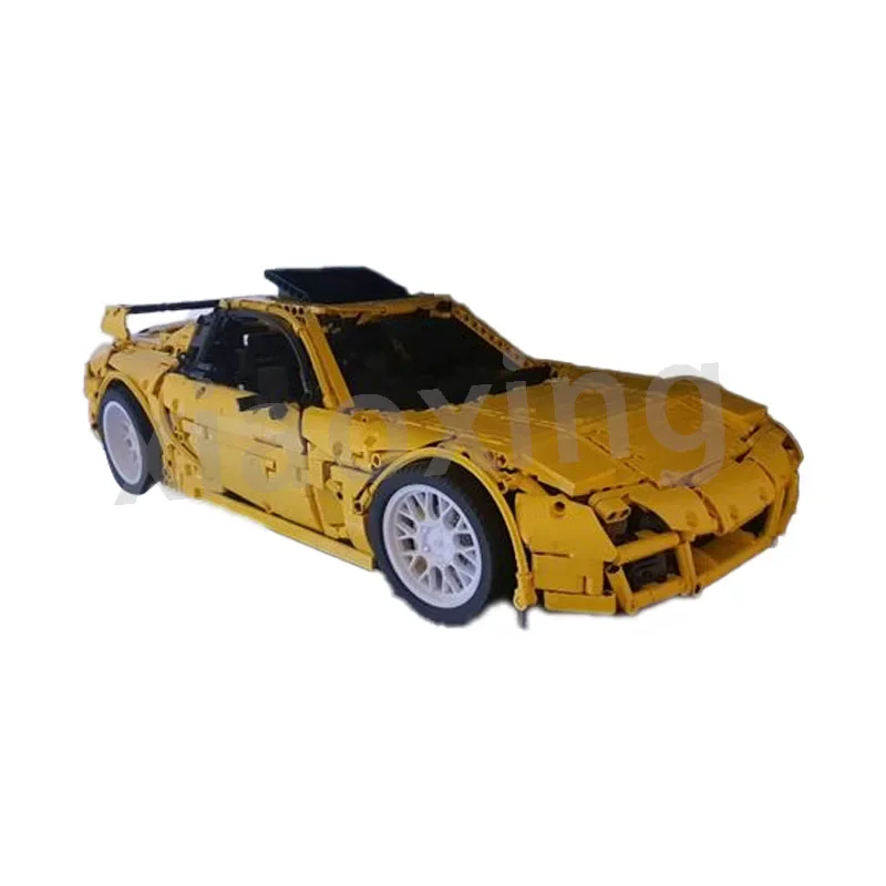 MOC-132451 슈퍼 럭셔리카 로고 모델 RX-7 FD 스피릿 R 빌딩 키트, 크리에이터 블록 브릭, 남아용 장난감, 어린이 생일 선물, 1:8 체중계, 신제품