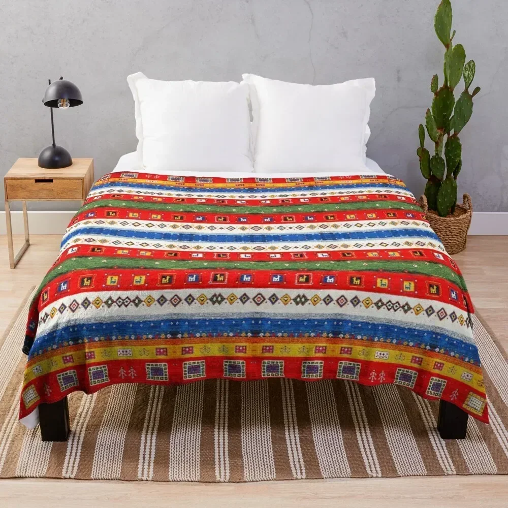 

Colored Andalusian Traditional Moroccan Vintage Artwork Throw Blanket Wrinkle Resistant Lightweight Blanket