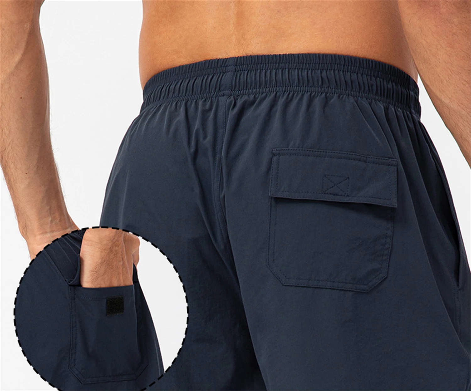Shorts casuais masculinos, shorts leves de golfe, corrida, ciclismo, com 3 bolsos, secagem rápida, respirável, trabalho, forro de malha
