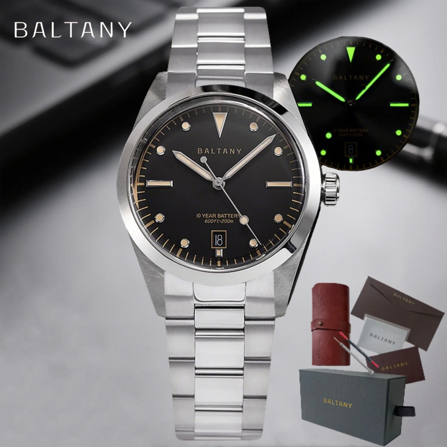 

Baltany 2025 New Men Quartz Watch Ronda 715 Explorer Homage Sapphire Crystal S4041 Waterproof 200m Stainless Steel Reloj Hombre