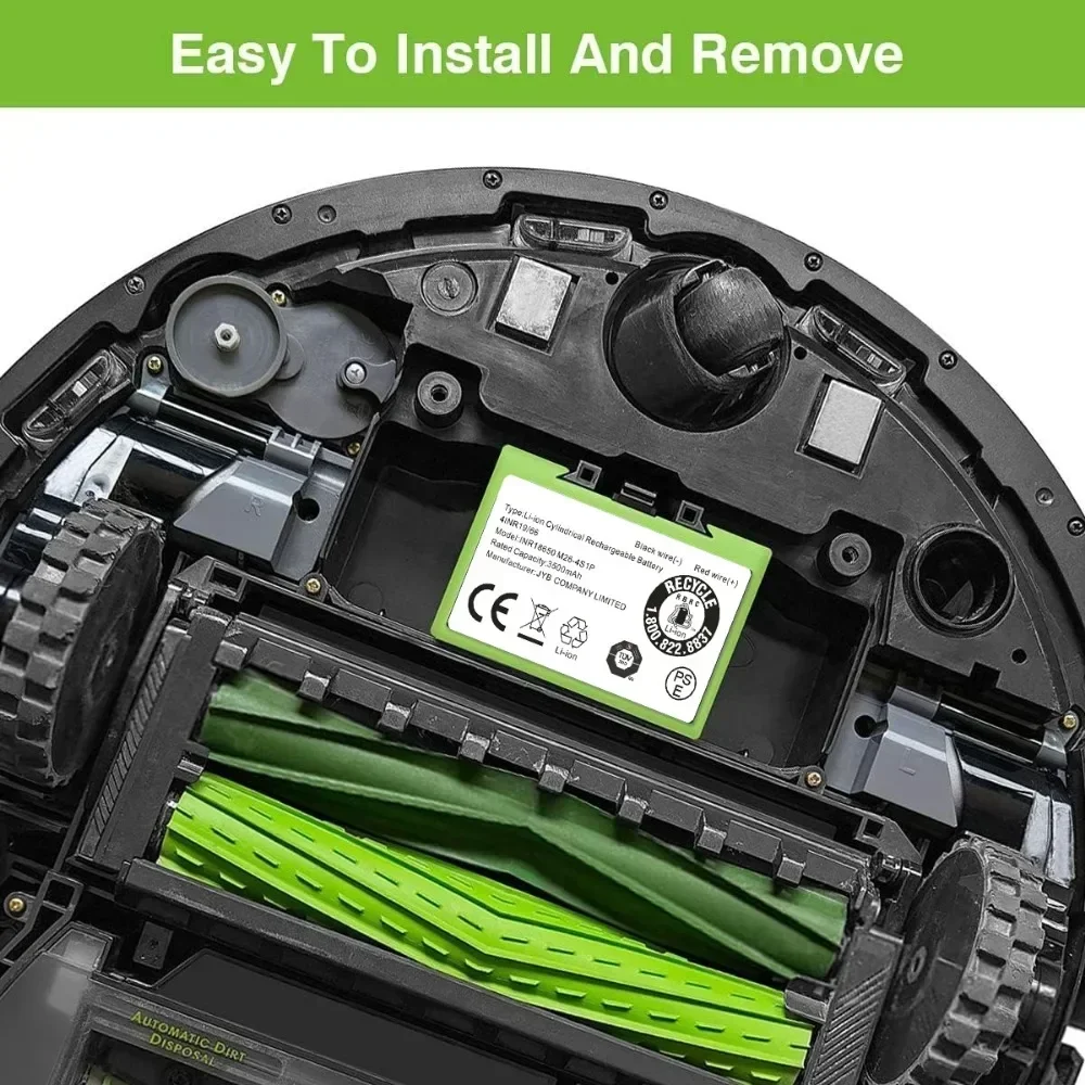 Substituição da bateria para iRobot Roomba, i7, E e i Series, i7 +, e5, 7150, 7550, i3, 3150, i3 +, 3550, i4, 4150, i4 +, 4624864, 14,4 v, 3500mAh