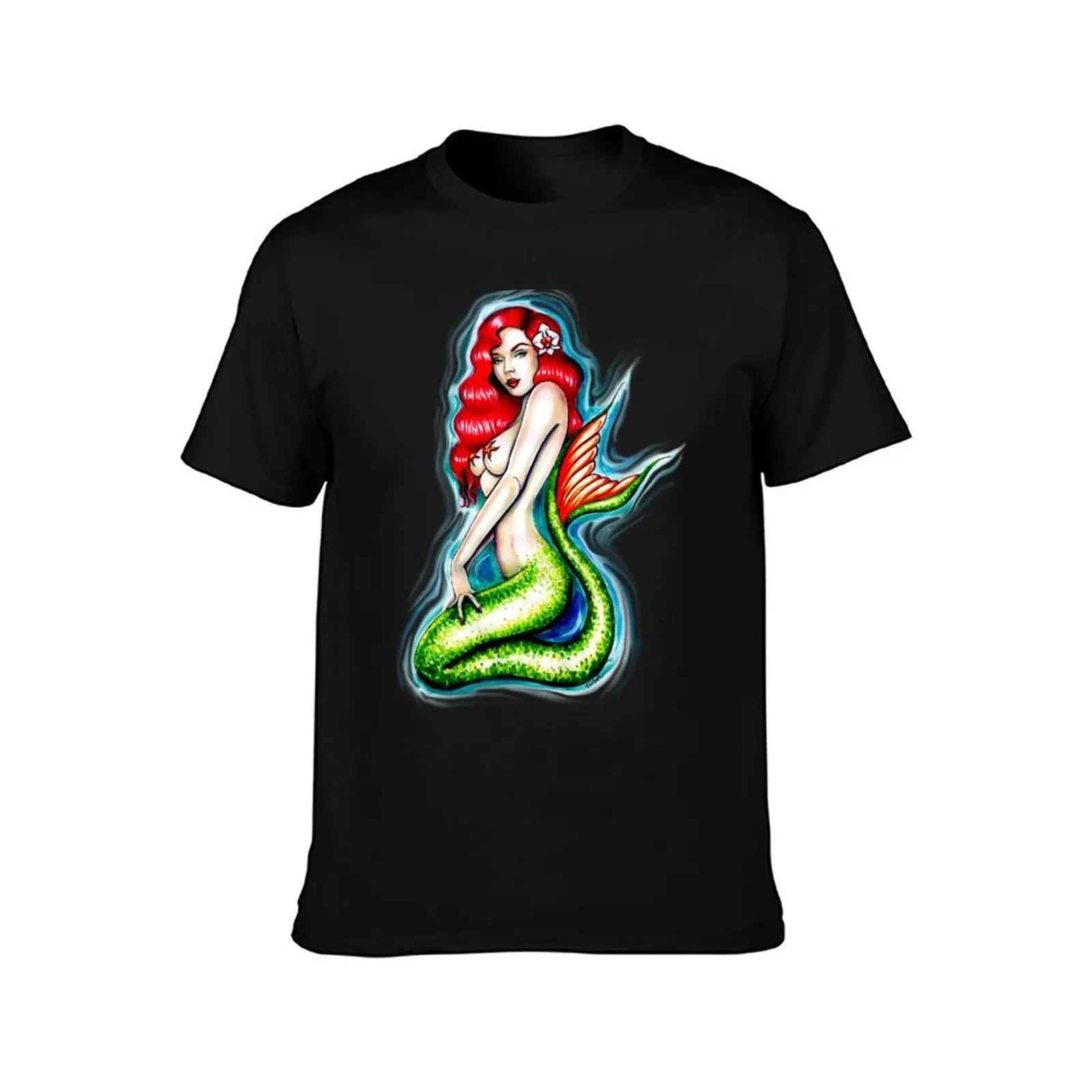 Mermaid Orchid T-Shirt Casual All Match Tee Shirt for Men T-Shirt