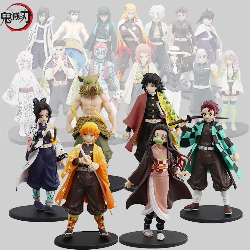 Demon Slayer Anime Figure Kamado Nezuko Kochou Shinobu Cosplay Figure Kimetsu No Yaiba Tsuyuri Kanawo Figurine Model Doll Toys