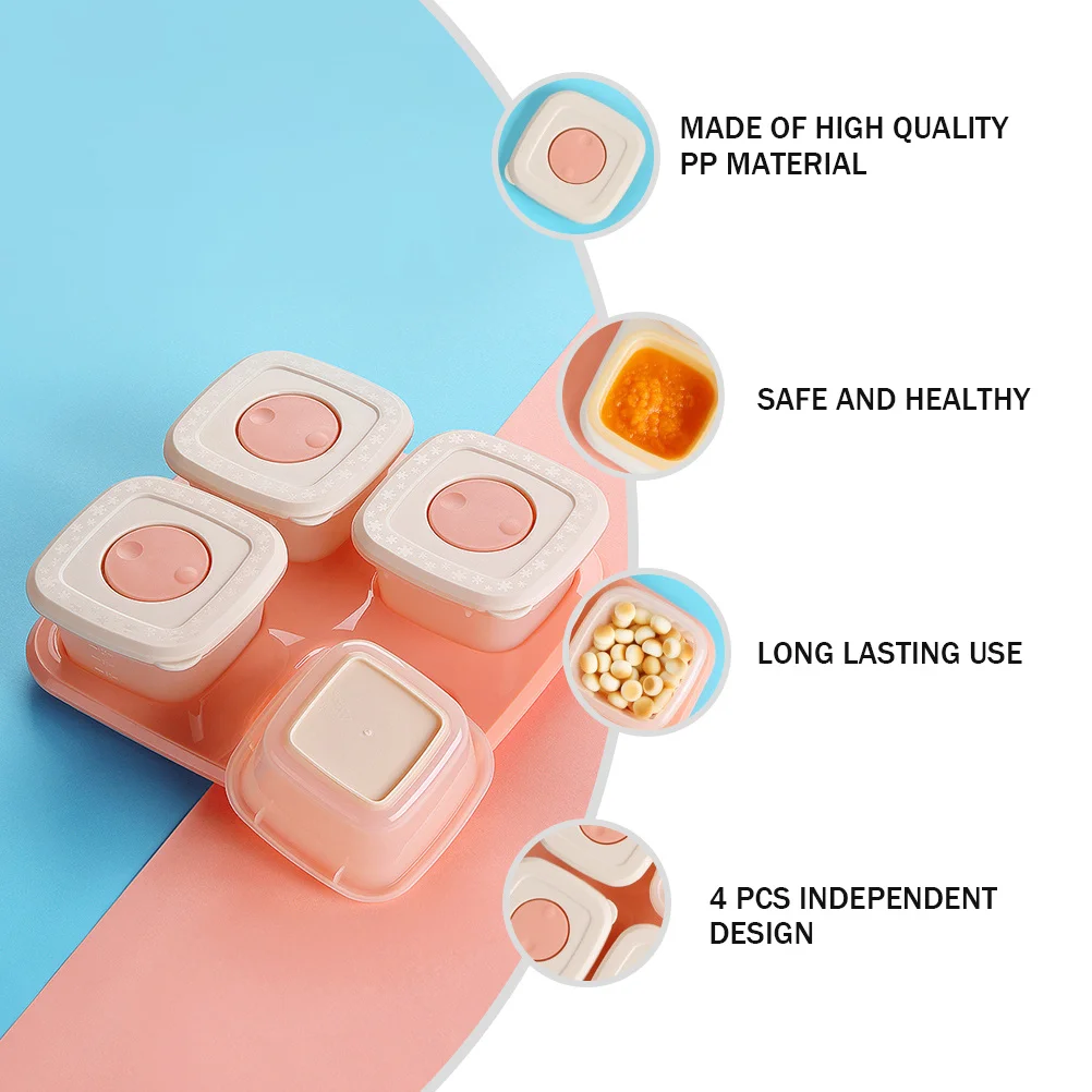 

4Pcs Baby Milk Powder Box High Quality PP Stackable Airtight Food Storage Case Baby Food Organizer Infant Feeding Container