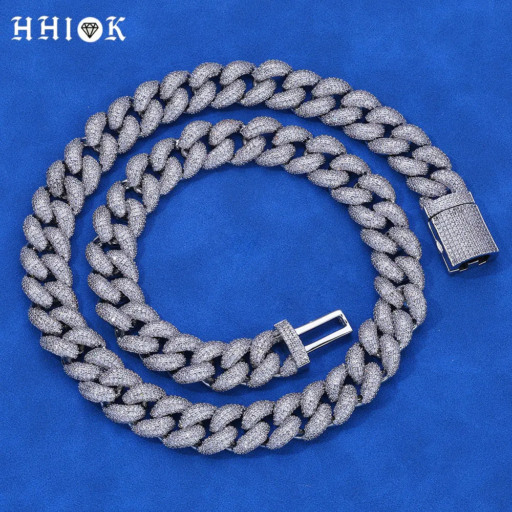 

Premium 14mm Iced Cuban Link Chain Sparkling Hip Hop Jewelry CZ Bling Cuban Necklace for Men and Women