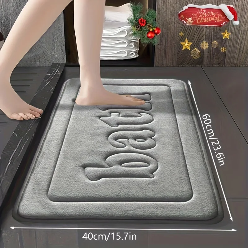 سجادة حمام ماصة للغاية، غير قابلة للانزلاق، سجادة حمام فاخرة من إسفنج الذاكرة - سجادة حمام سميكة سريعة الجفاف - ديكور منزلي مريح