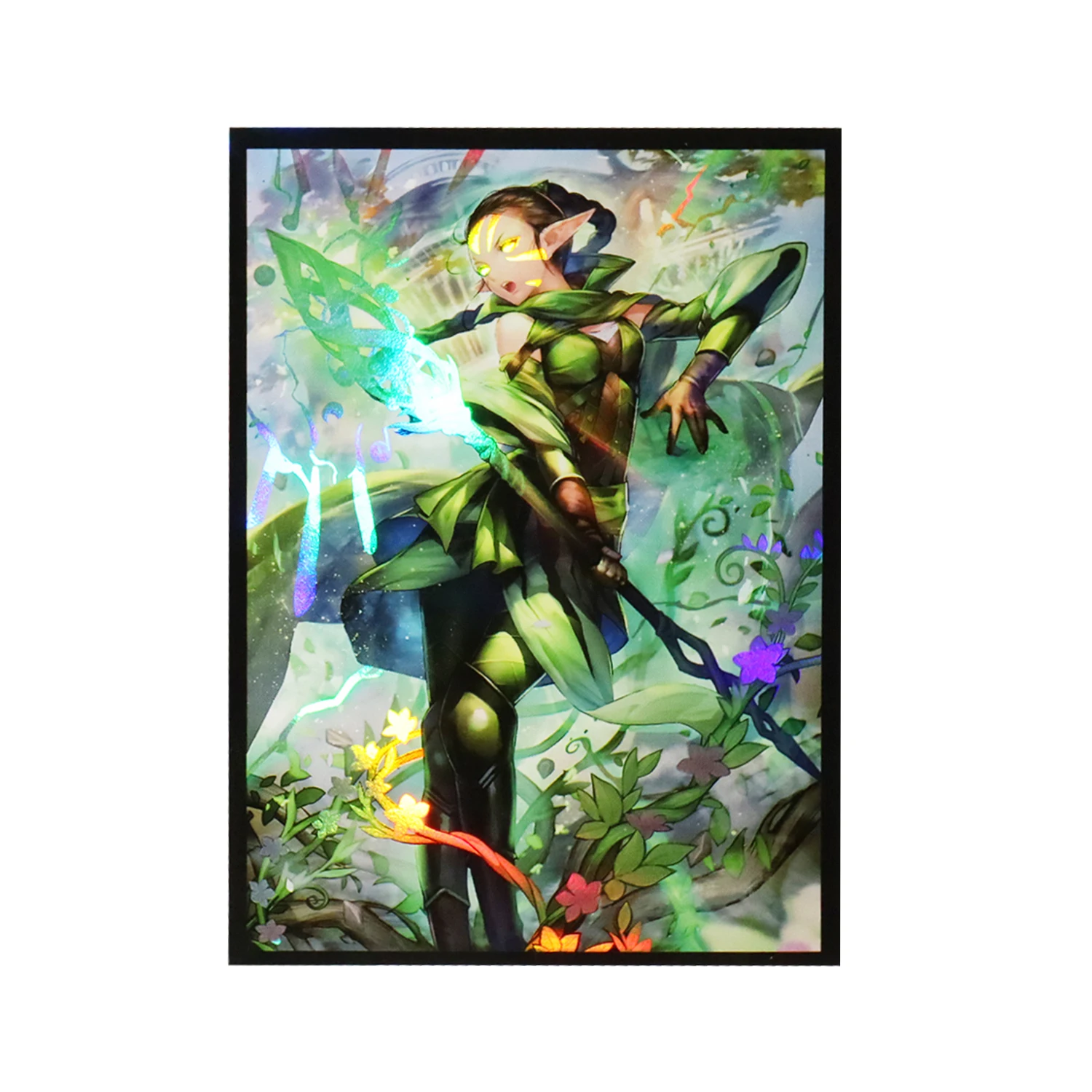 Holographic Anime Card Sleeves MTG Nissa Standard Size Card Sleeve Trading Card Protectors for 67x92mm Standard Size Foil Pocket