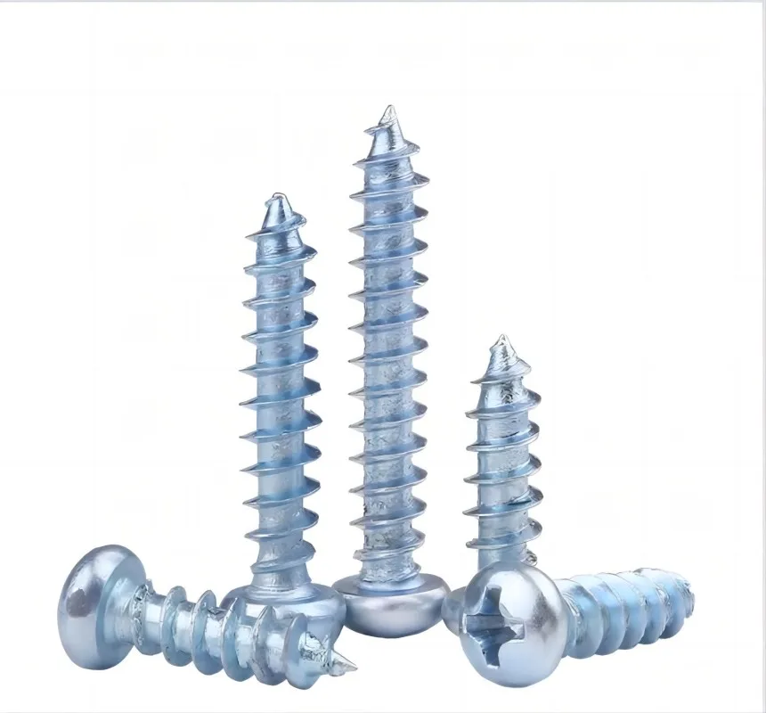 Pan Head Cross Plus Hardened Blue and White Zinc High-Strength Pointed Tail Self-Tapping Screw M3.9 25mm