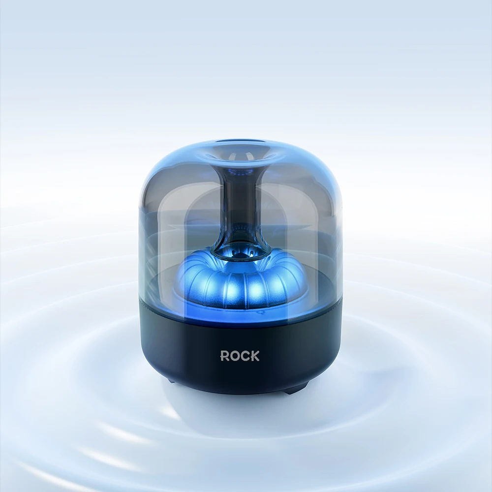 Rock Crystal Outdoor Bluetooth Speaker LED Flame 52mm Full-range HiFi Audio Bluetooth 5.1 with Light for Party Garden Home