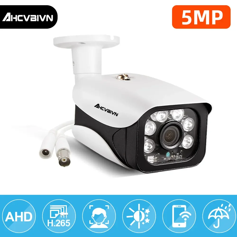 AHCVBIVN HD 5MP AHD Camera Security Surveillance Indoor Outdoor Waterproof CCTV Camera 40M Day Night vision Analog DVR Camera