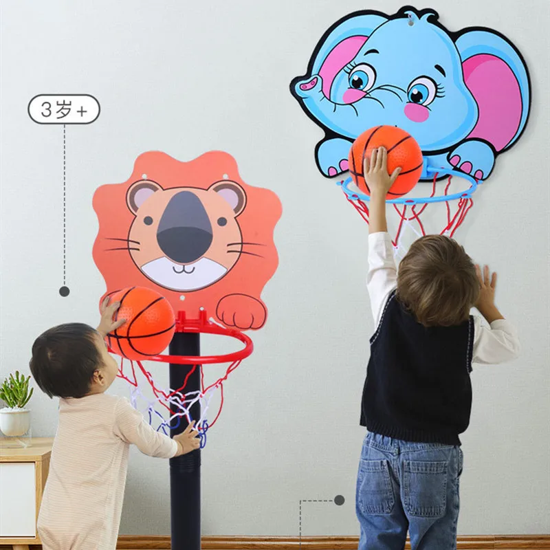 Kids Basketball Hoop Kit Cartoon Creative Animals Basketball Stand Outdoor Indoor Game Sport Play Toys For Children Kids