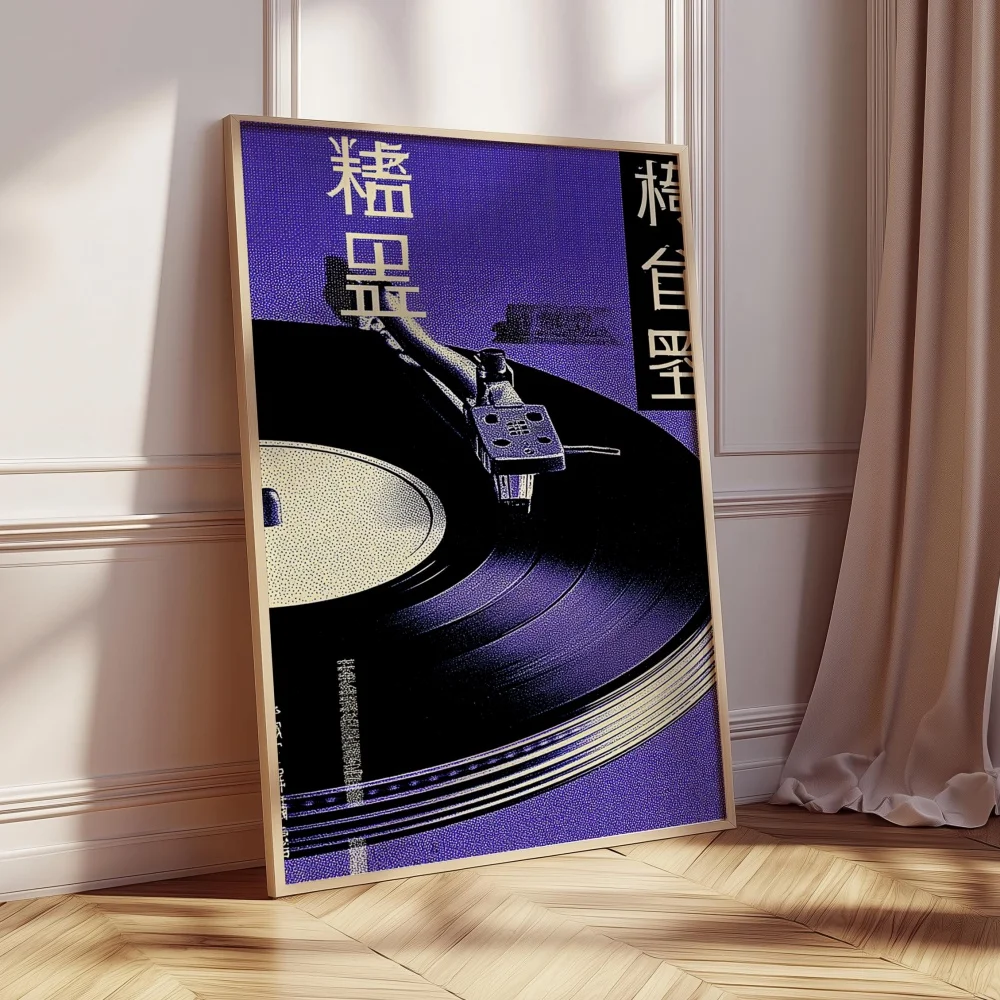 Vinyl Record Player Posters Japanese Retro Music Poster Turntable Canvas Print DJ Picture Painting Wall Decor Home Mural Cuadros