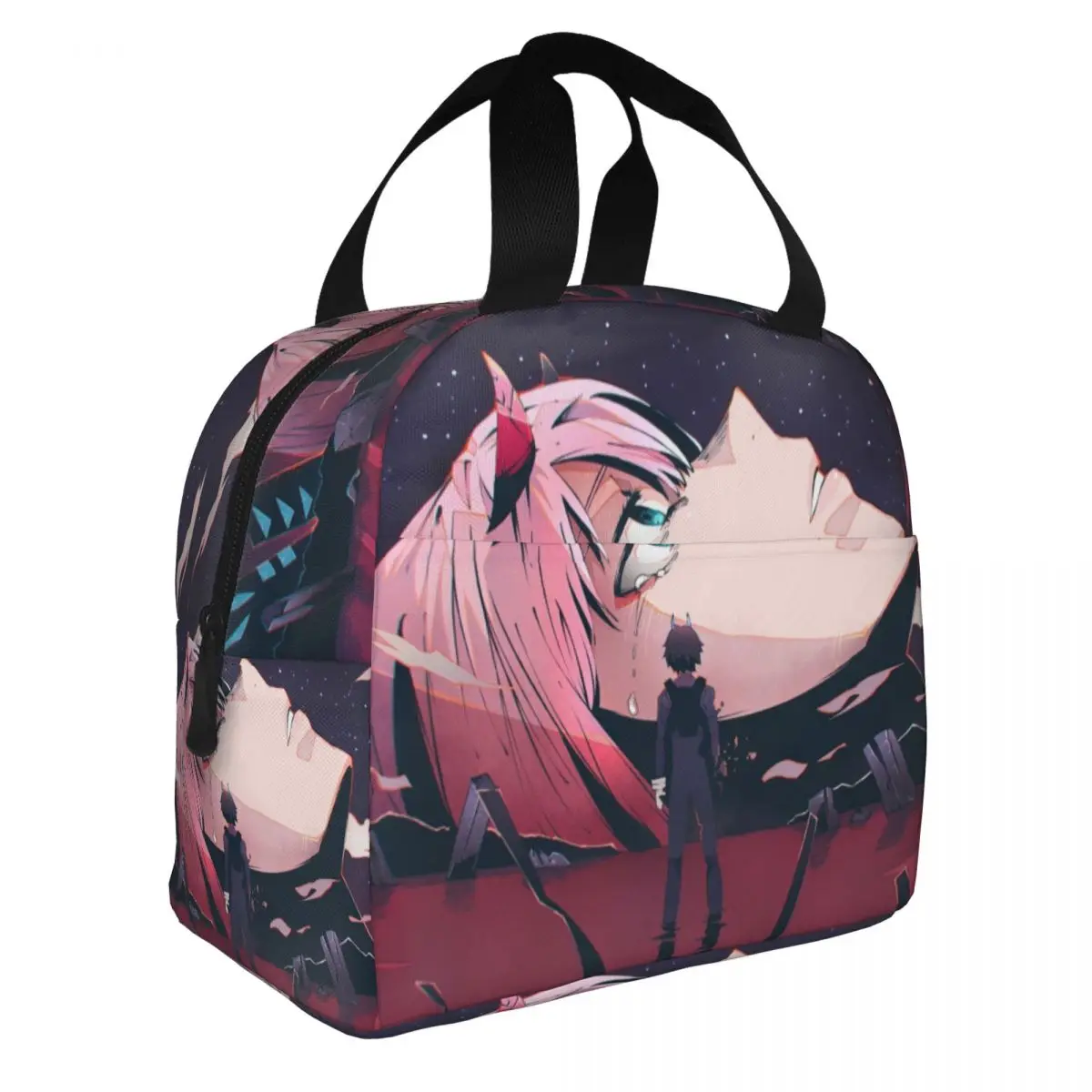 Anime-Liebling in der Franxx Mittagessen Bento Taschen tragbare Aluminium folie verdickt Thermo tuch Lunch Bag für Frauen Männer Junge