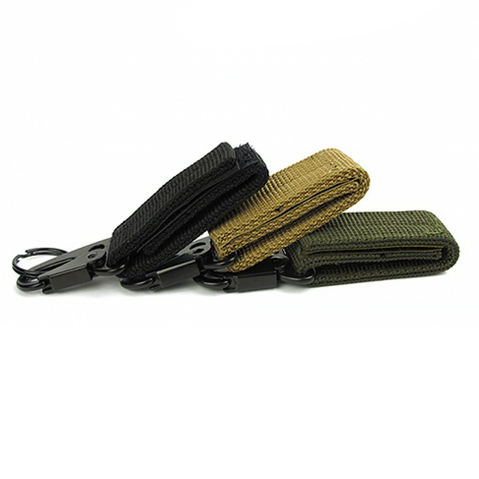 النايلون حزام حلقة تسلق السنانير المعدنية المحمولة النايلون حزام مشبك متعدد الوظائف العملي المفاتيح مخيم أداة لحقيبة الظهر #2