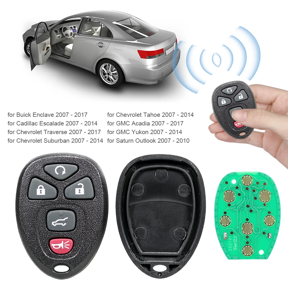 

5 Buttons Remote Control Key 315Mhz Keyless Go Remote Control Car Key for Chevrolet Tahoe Traverse for GMC Yukon Acadia