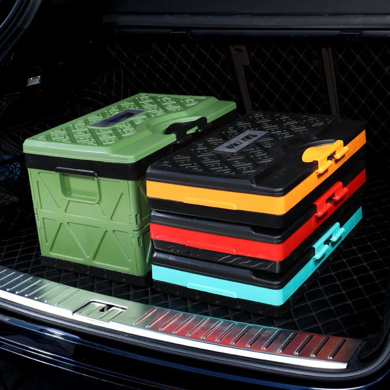 Large Capacity Foldable Organizer Storage Boxes Trunk Storage Compartment Folding Plastic Practical Storage Box for Cars