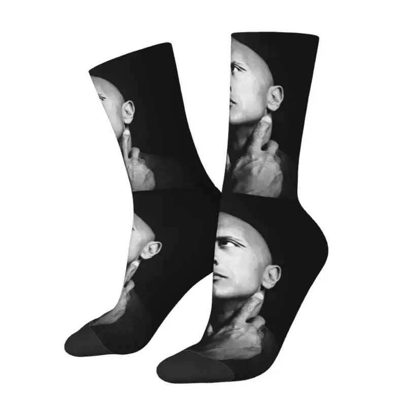 Fun Printed Dwayne The Rock Johnson Socks for Men Women Stretchy Summer Autumn Winter Crew Socks